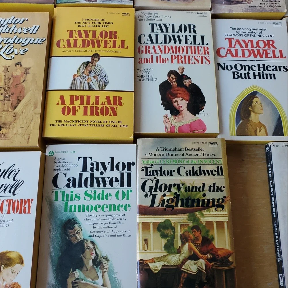 Lot of 35 Taylor Caldwell Vintage Paperback Historical Romance Books NOS
